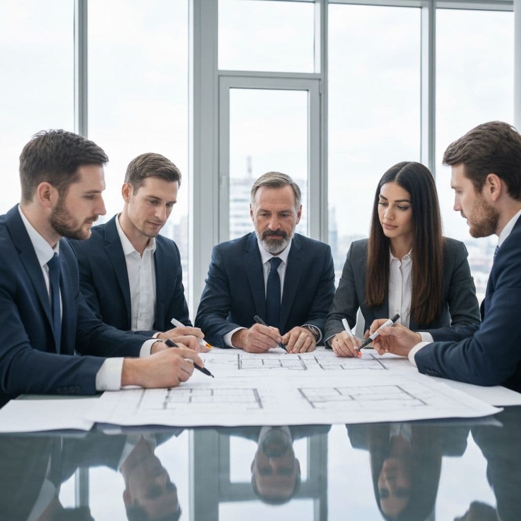 Advisory team reviewing project delivery strategy for a complex capital project