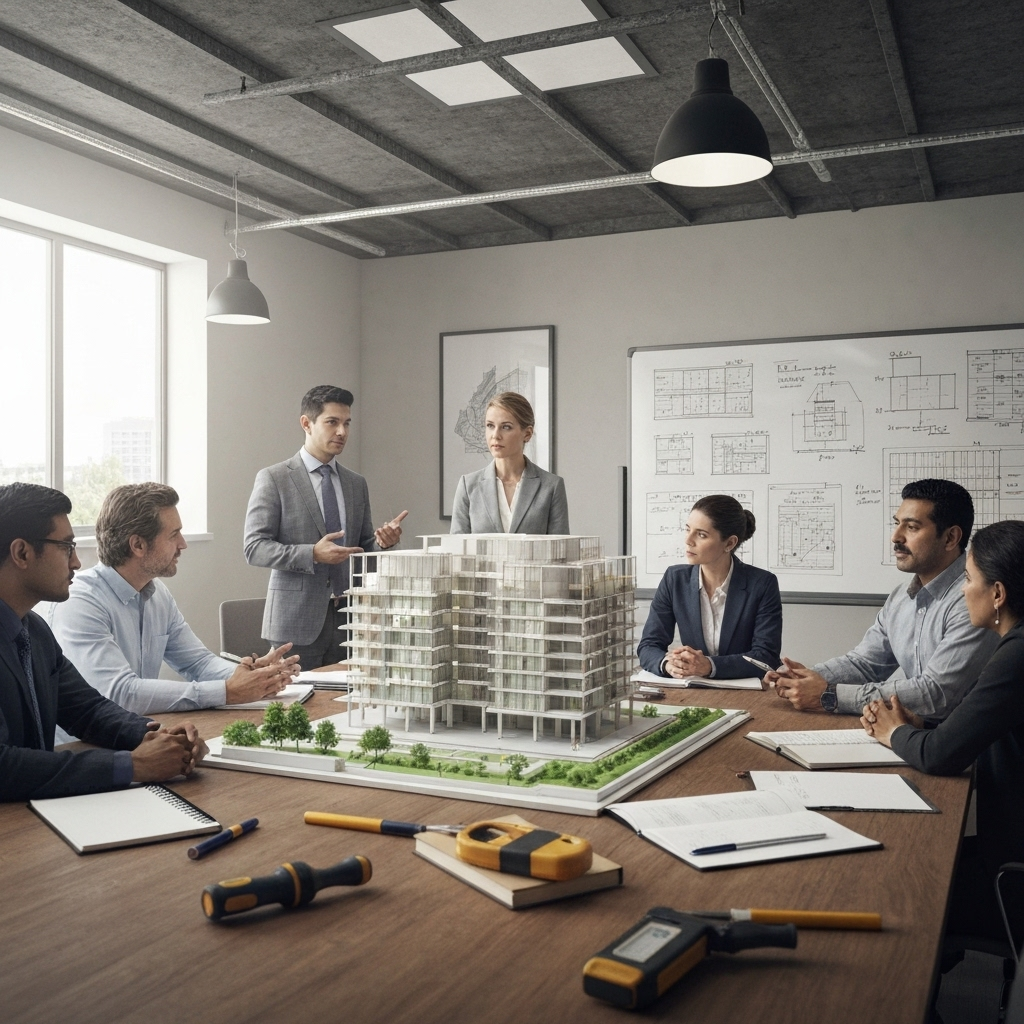 Comprehensive construction project management with site supervision and quality control processes