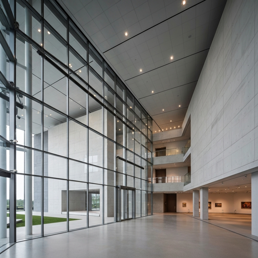 Modern museum architecture featuring contemporary gallery spaces balancing heritage preservation with innovative design